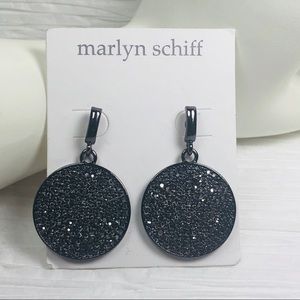 Marlyn Schiff Pave Disc Drop Earrings